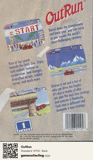 OutRun Sega Mega Drive / Genesis, NTSC box back