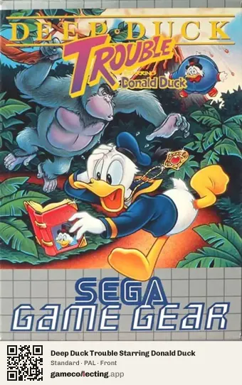 Deep Duck Trouble Starring Donald Duck Sega Game Gear, PAL box front