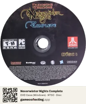 Neverwinter Nights Complete Computer, NTSC disc