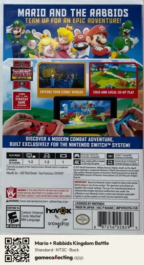 Mario + Rabbids Kingdom Battle Nintendo Switch, NTSC box back