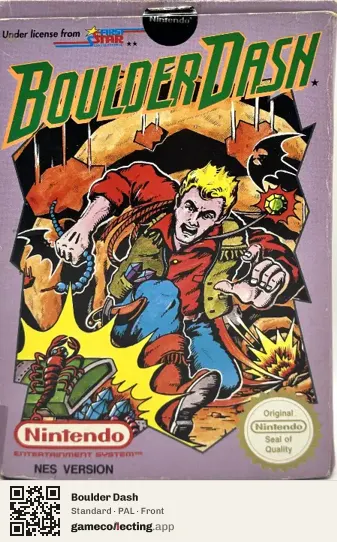 Boulder Dash Nintendo Entertainment System, PAL box front