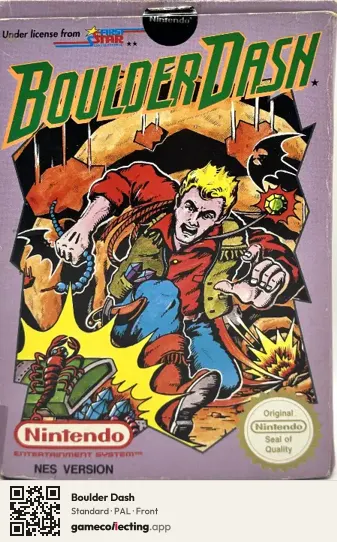 Boulder Dash Nintendo Entertainment System, PAL box front