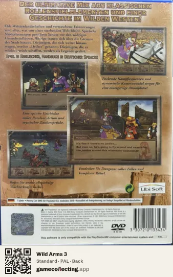 Wild Arms 3 PlayStation 2, PAL box back