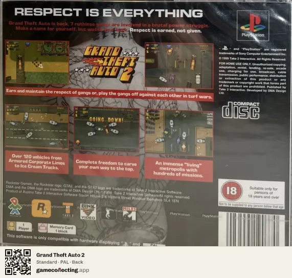 Grand Theft Auto 2 PlayStation, PAL box back