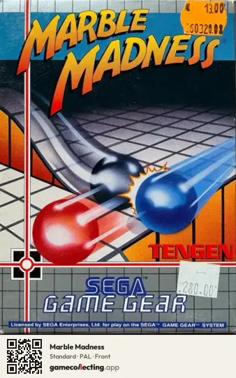 Marble Madness Sega Game Gear, PAL box front