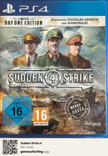 Sudden Strike 4 PlayStation 4, PAL box front