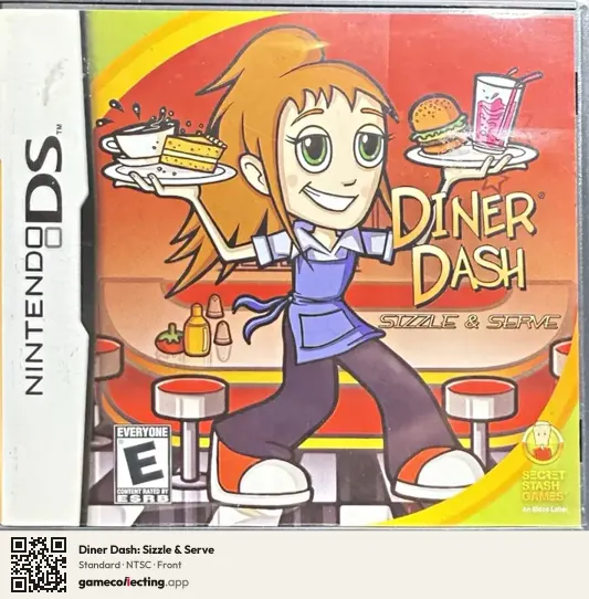Diner Dash: Sizzle & Serve Nintendo DS, NTSC box front