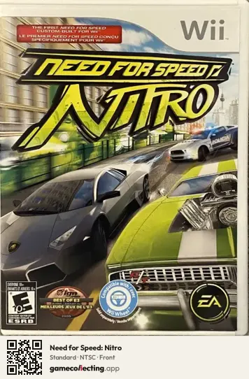 Need for Speed: Nitro Nintendo Wii, NTSC box front