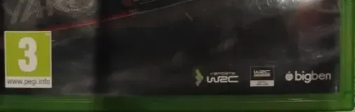 WRC 7, the PEGI square on its front