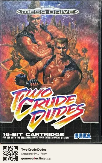 Two Crude Dudes Sega Mega Drive / Genesis, PAL box front