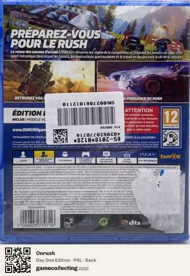 Onrush PlayStation 4, PAL box back