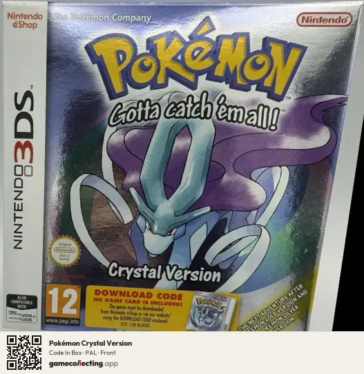 Pokémon Crystal Version Nintendo 3DS, PAL box front