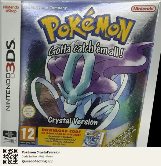 Pokémon Crystal Version Nintendo 3DS, PAL box front
