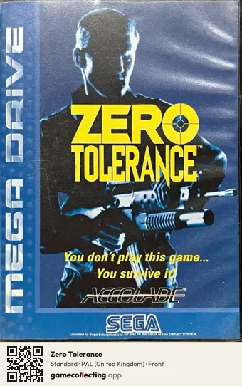 Zero Tolerance Sega Mega Drive / Genesis, United Kingdom box front