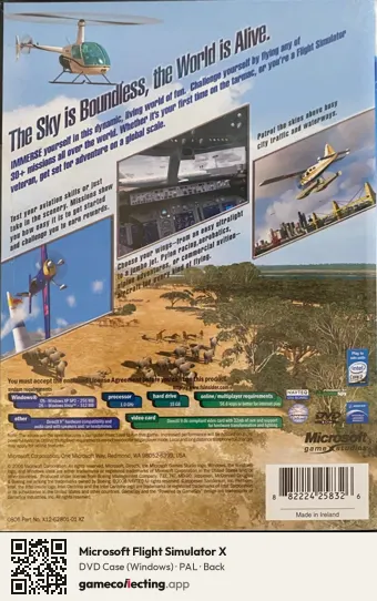 Microsoft Flight Simulator X Computer, PAL box back