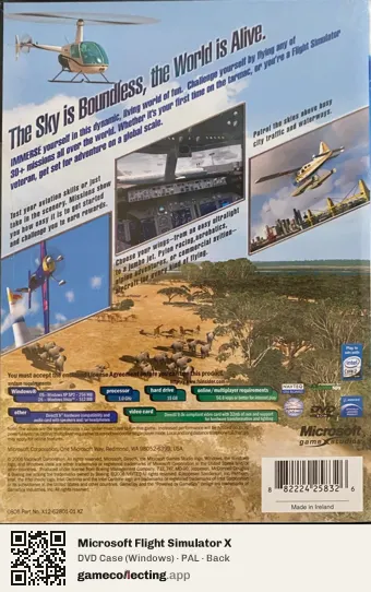 Microsoft Flight Simulator X Computer, PAL box back