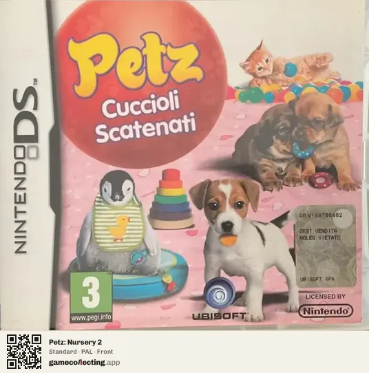 Petz: Nursery 2 Nintendo DS, PAL box front