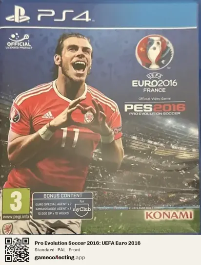 Pro Evolution Soccer 2016: UEFA Euro 2016 PlayStation 4, PAL box front