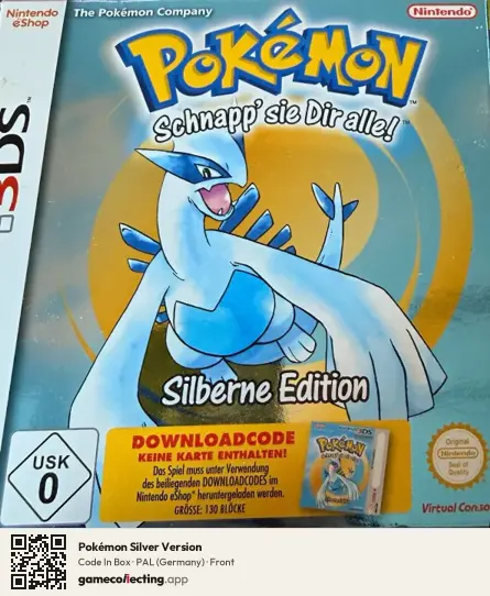 Pokémon Silver Version Nintendo 3DS, Germany box front