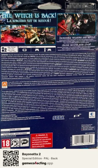 Bayonetta 2 Nintendo Wii U, PAL box back