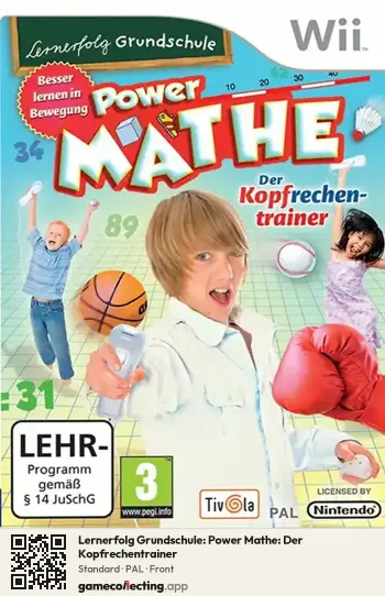 Lernerfolg Grundschule: Power Mathe: Der Kopfrechentrainer Nintendo Wii, PAL box front