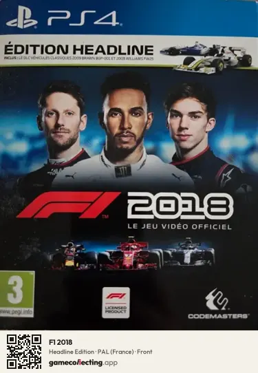 F1 2018 PlayStation 4, France box front
