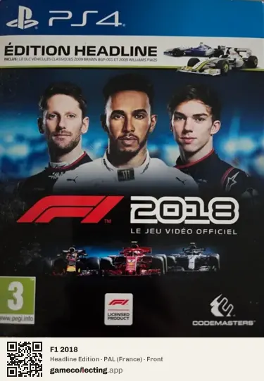 F1 2018 PlayStation 4, France box front