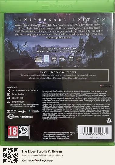 The Elder Scrolls V: Skyrim Xbox Series X, PAL box back