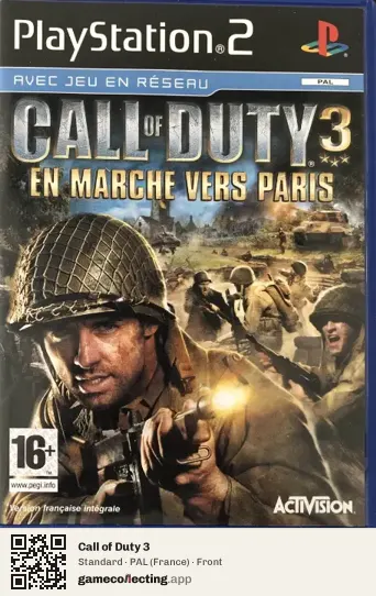Call of Duty 3 PlayStation 2, France box front