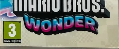 Super Mario Bros. Wonder, the PEGI square on its front