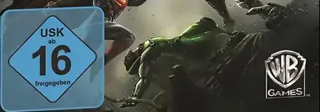 Injustice: Gods Among Us, the USK square on its front
