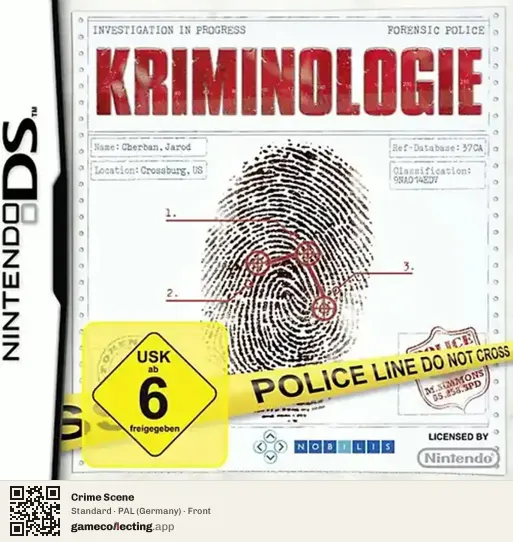 Crime Scene Nintendo DS, Germany box front