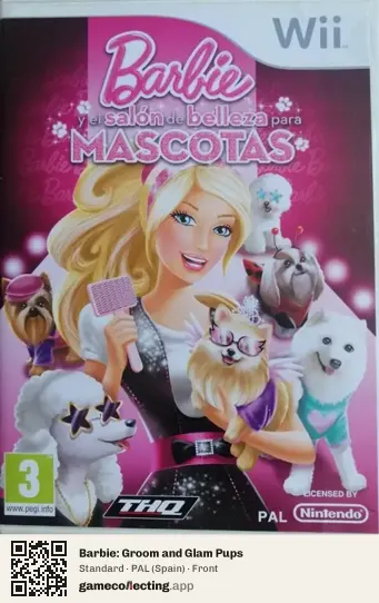 Barbie: Groom and Glam Pups Nintendo Wii, Spain box front