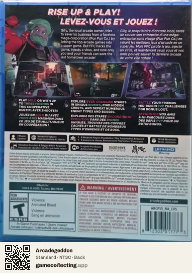 Arcadegeddon PlayStation 5, NTSC box back