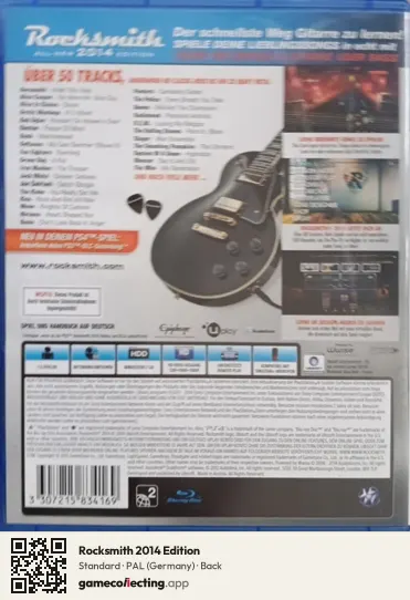 Rocksmith 2014 Edition PlayStation 4, Germany box back