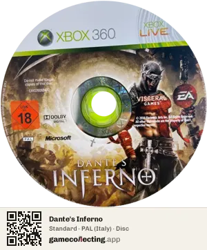 Dante's Inferno Xbox 360, PAL disc