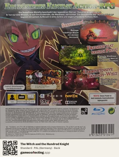 The Witch and the Hundred Knight PlayStation 3, Germany box back