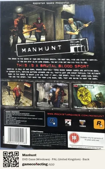Manhunt Computer, United Kingdom box back