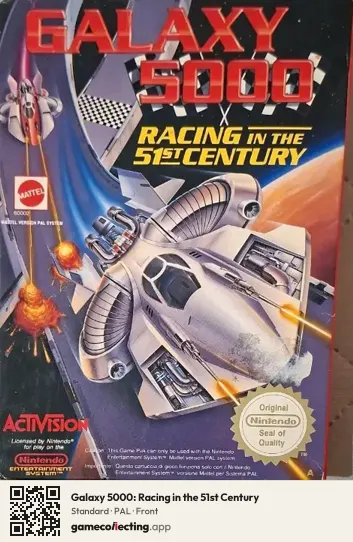 Galaxy 5000: Racing in the 51st Century Nintendo Entertainment System, PAL box front