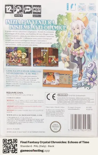 Final Fantasy Crystal Chronicles: Echoes of Time Nintendo Wii, Italy box back