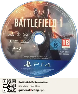 Battlefield 1: Revolution PlayStation 4, PAL disc