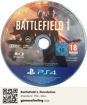 Battlefield 1: Revolution PlayStation 4, PAL disc