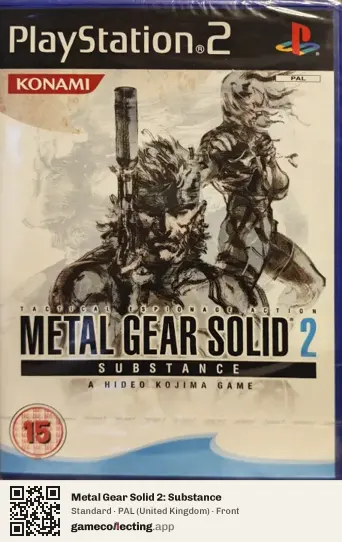 Metal Gear Solid 2: Substance PlayStation 2, United Kingdom box front