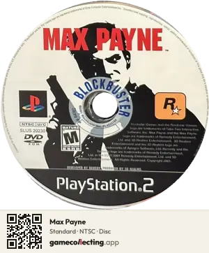 Max Payne PlayStation 2, NTSC disc