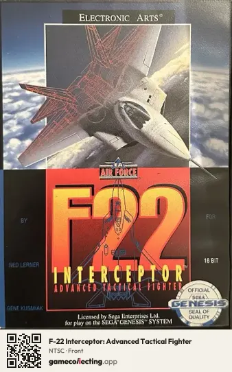 F-22 Interceptor: Advanced Tactical Fighter Sega Mega Drive / Genesis, NTSC box front