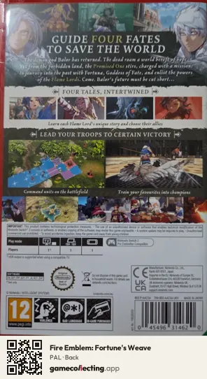 Fire Emblem: Fortune's Weave Nintendo Switch 2, PAL box back