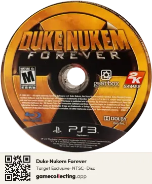 Duke Nukem Forever PlayStation 3, NTSC disc