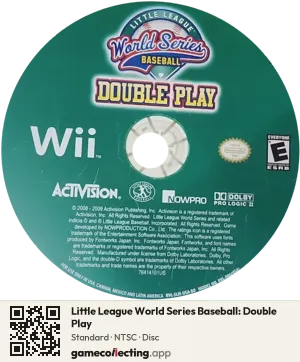 Little League World Series Baseball: Double Play Nintendo Wii, NTSC disc