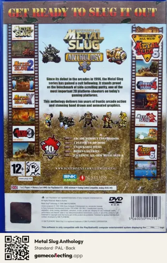 Metal Slug Anthology PlayStation 2, PAL box back