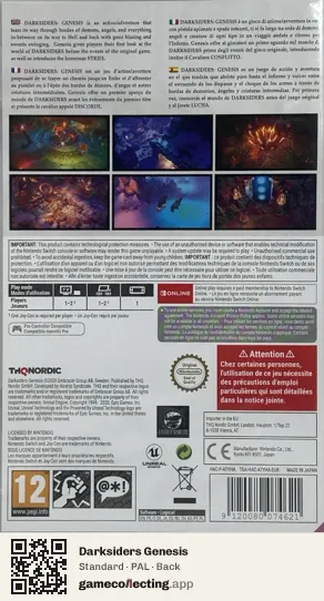 Darksiders Genesis Nintendo Switch, PAL box back